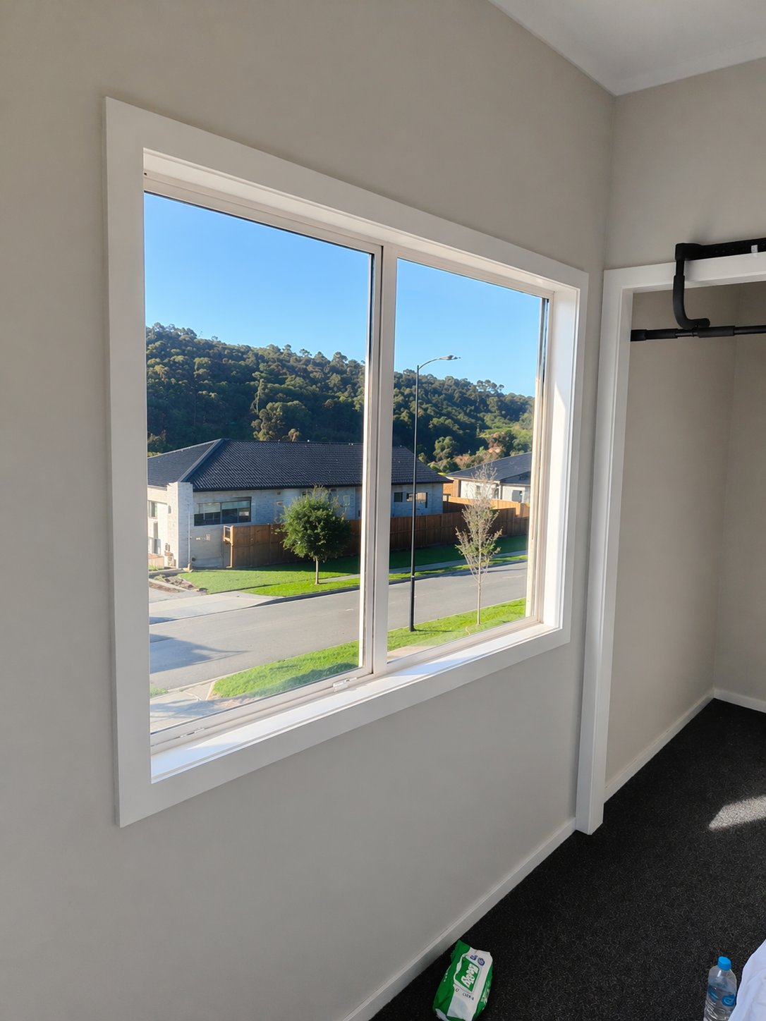 Window before blinds installed